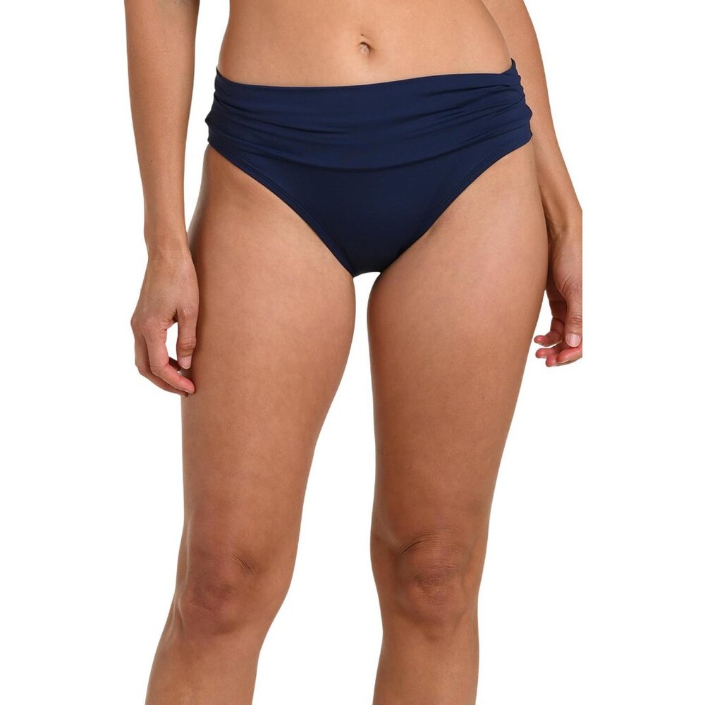 La Blanca Goddess Shirred Band Hipster Bikini Swimsuit Bottom Indigo Blue 12 - Picture 6 of 7